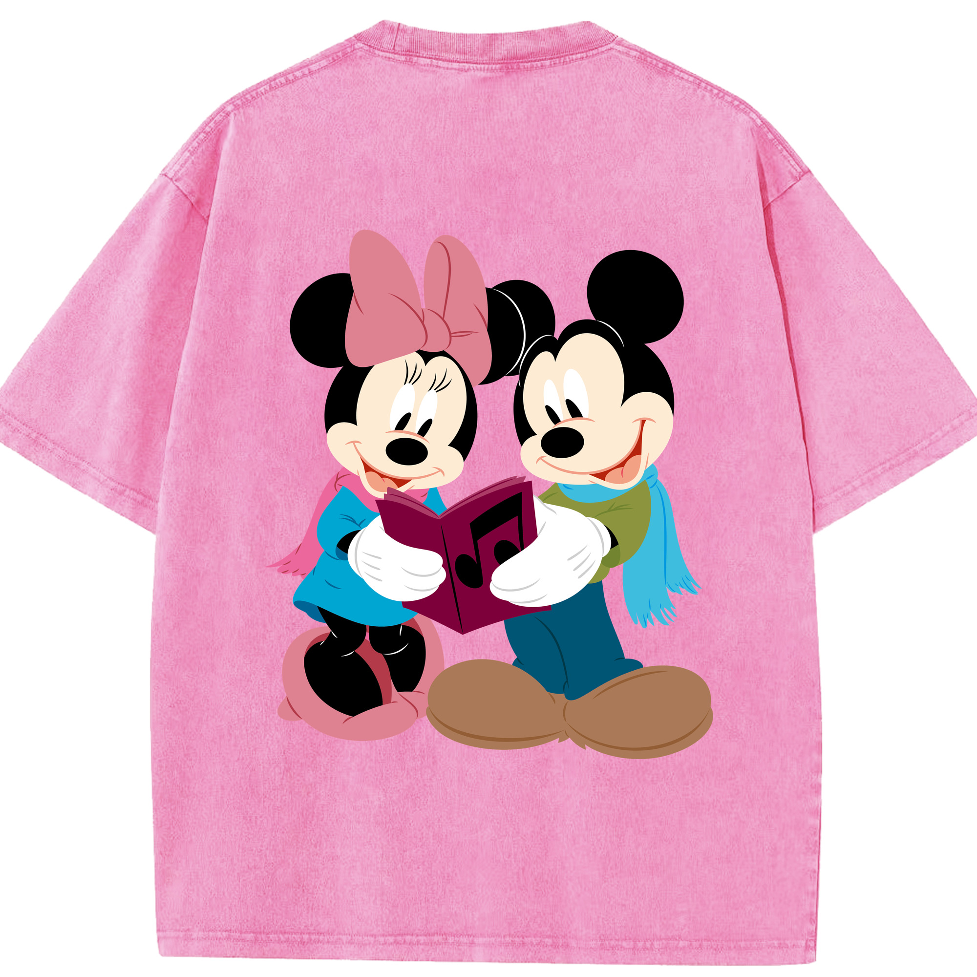 （画像用） ミッキーマウス Mickey Mouse 綿100% ヴィンテージ風 半袖Tシャツ（背面プリント）